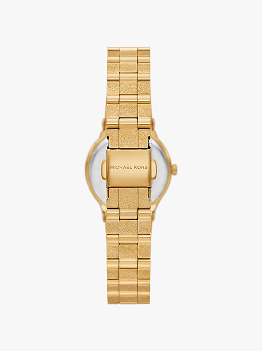 michael kors petite billie frosted gold tone watch