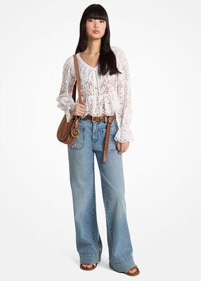 michael kors بنطلون جينز فيوليت مطاطي