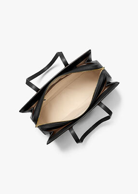 michael kors laila medium leather tote bag