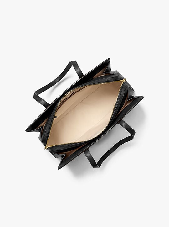 michael kors laila medium leather tote bag