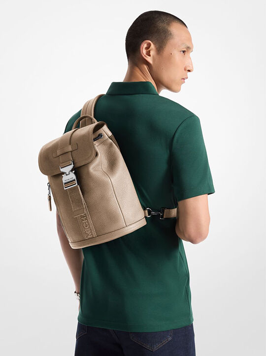 michael kors hudson leather aviator sling pack