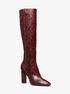 michael kors carly python embossed leather boot