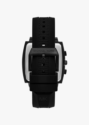 michael kors oversized rhys black tone and silicone watch