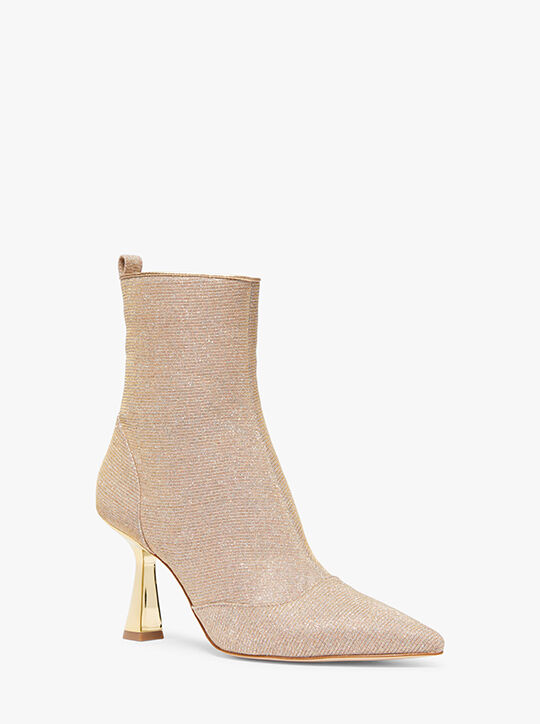 michael kors clara glitter chain mesh ankle boot