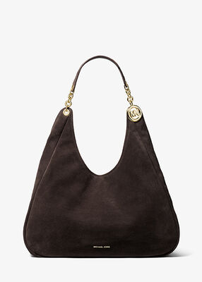 michael kors ellie large suede shoulder bag