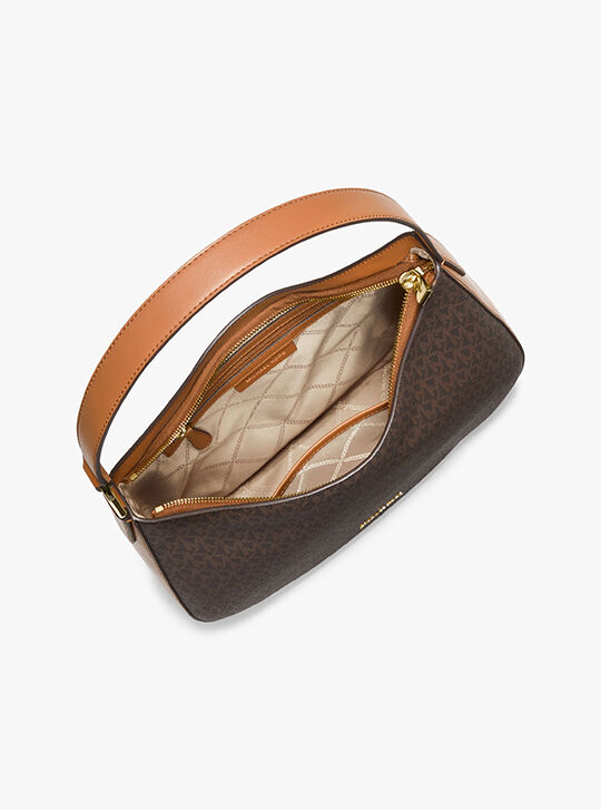 Kensington Large Signature Logo Hobo Shoulder Bag, BRN/ACORN