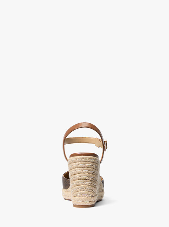 michael kors kenzie signature logo espadrille wedge