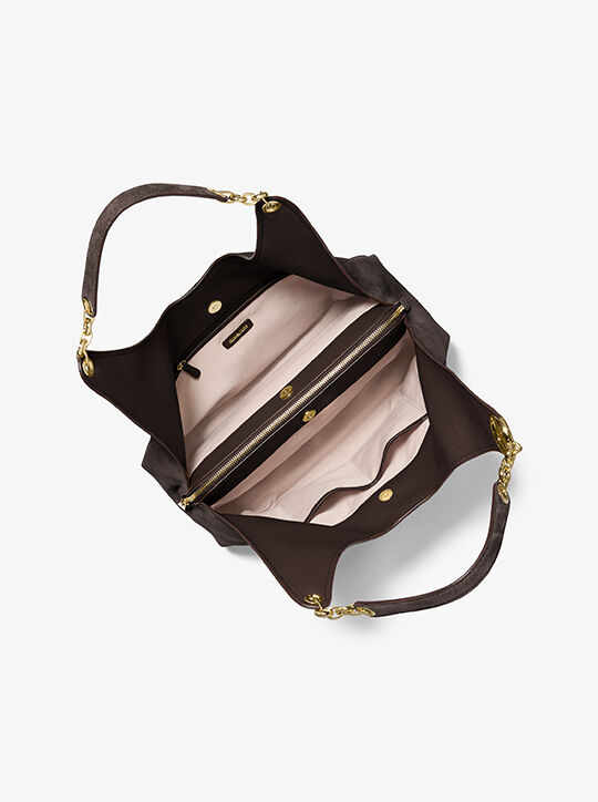 michael kors ellie large suede shoulder bag