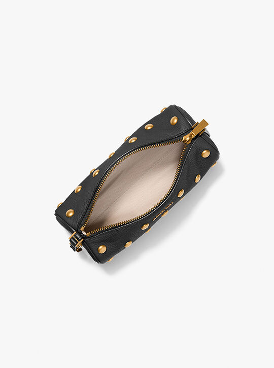 Izzy Small Studded Pebbled Leather Barrel Pochette michael kors izzy small studded pebbled leather barrel pochette
