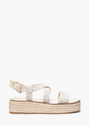 michael kors lynn signature logo platform espadrille sandal