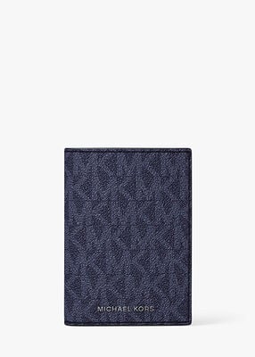 michael kors حافظة بطاقات هدسون فوليو بشعار الماركة