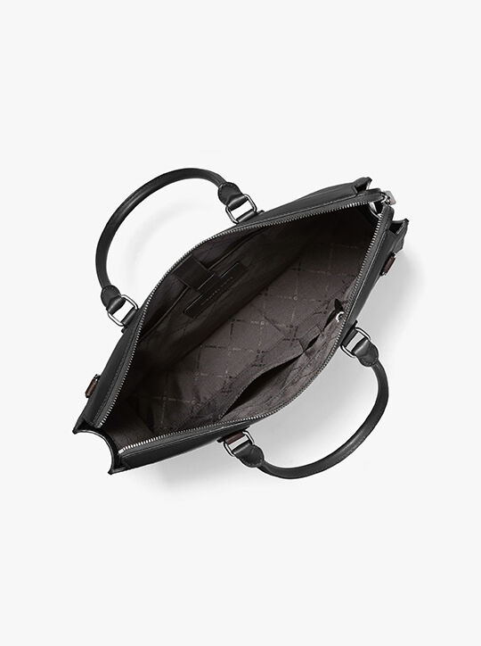 michael kors edison medium scratch resistant leather briefcase