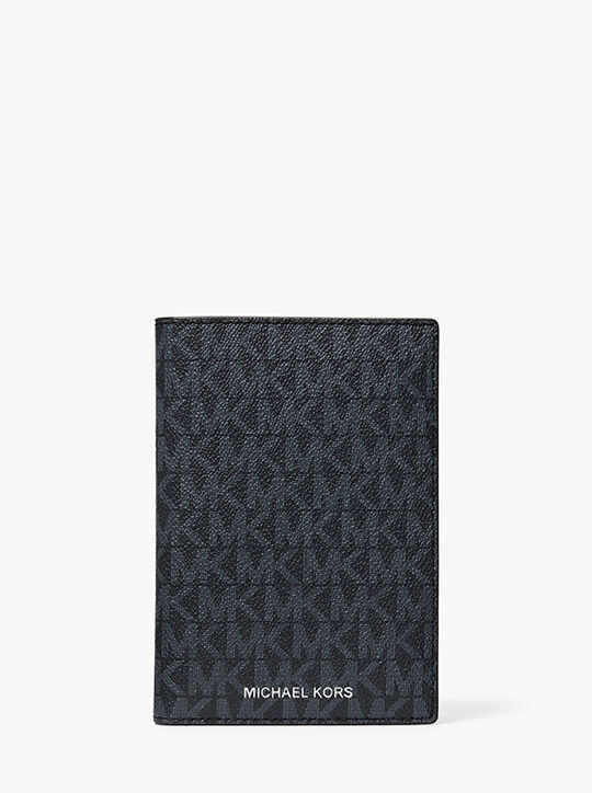 michael kors logo passport wallet
