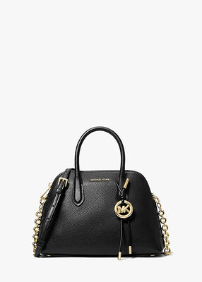 michael kors freddie medium handbag grained cow leather black