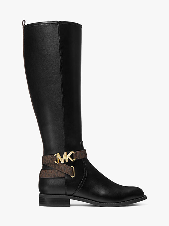 michael kors reed faux leather and logo boot