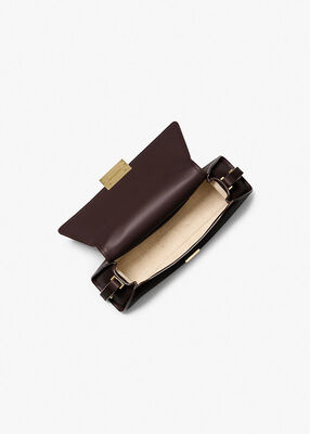 michael kors حقيبة كتف لودلو جلدية متوسطة الحجم