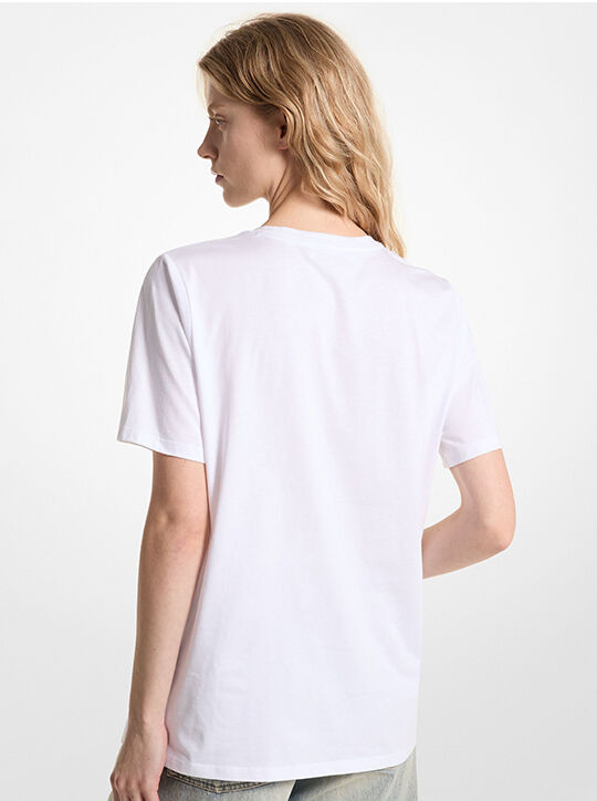 michael kors sequined lemon organic cotton jersey t shirt