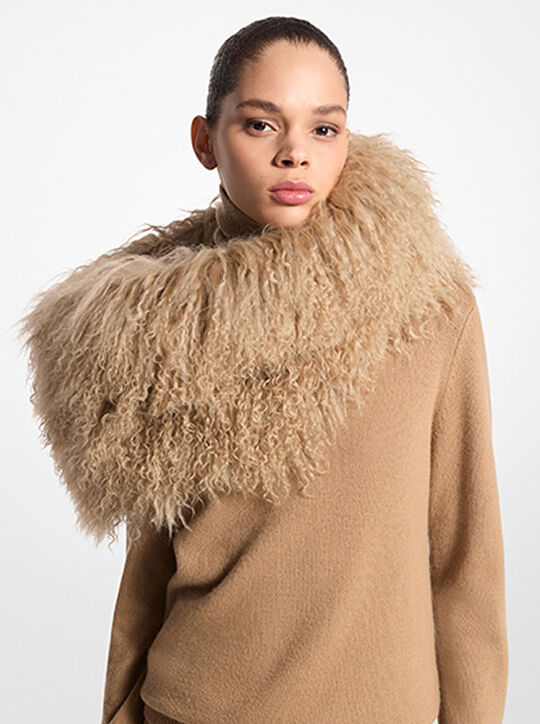 michael kors mongolian shearling stole