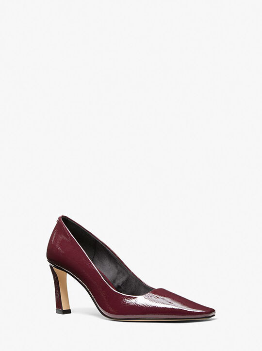 michael kors darrah crackled patent leather pump
