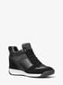 Nikko S2 Suede and Leather Wedge Trainer michael kors nikko s2 suede and leather wedge trainer