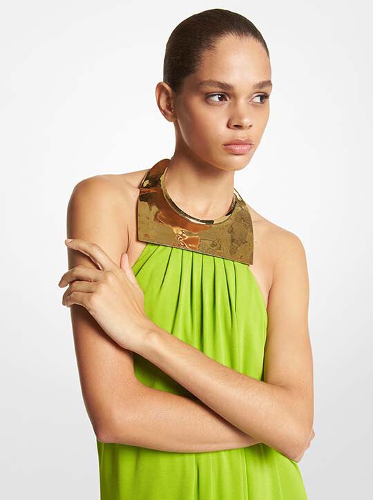 michael kors ثوب قلادة كريب جيرسي