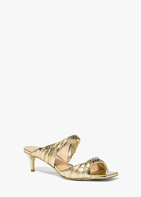 michael kors kiana metallic snake embossed leather sandal