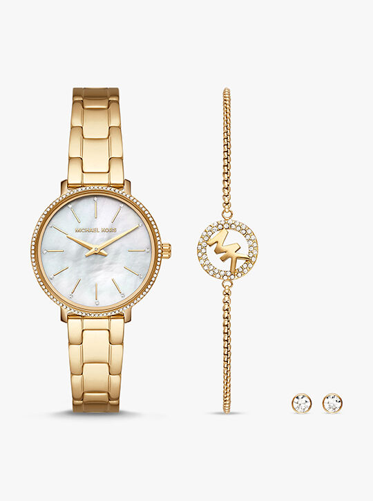 michael kors pyper watch and jewelery gift set