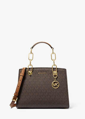 michael kors cynthia small signature logo satchel