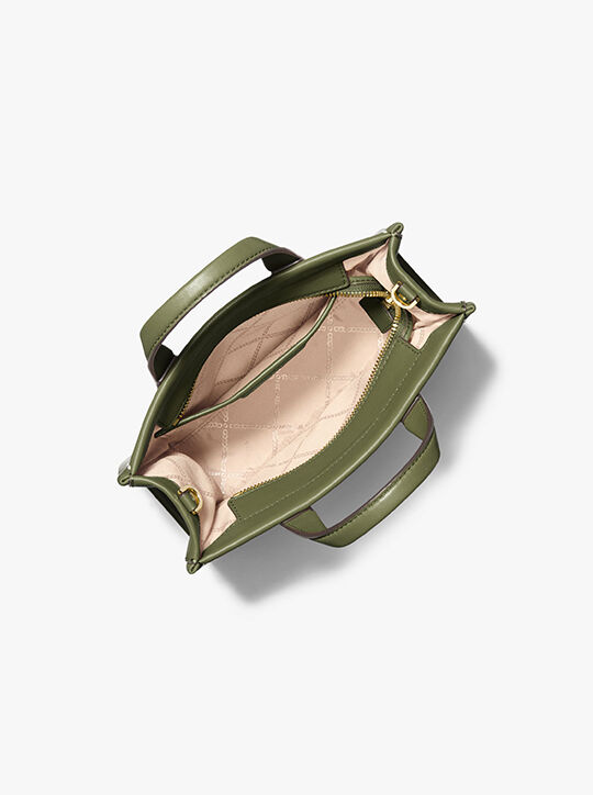 michael kors حقيبة جيجي ماسنجر جلدية صغيرة مخيطة