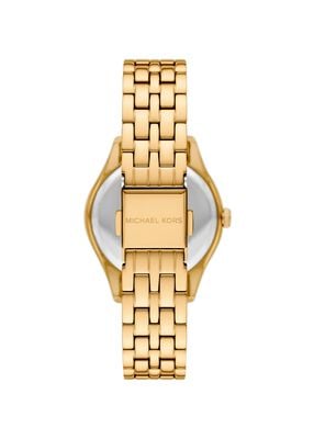 michael kors mini harlowe pav  gold tone watch