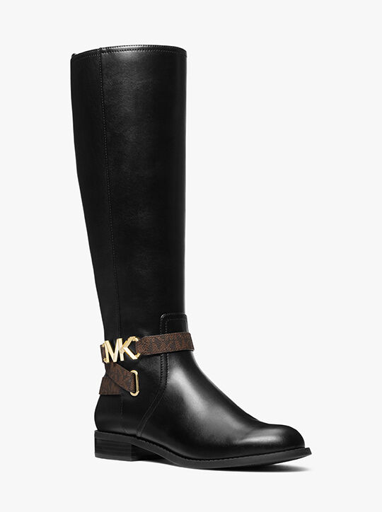 michael kors reed faux leather and logo boot