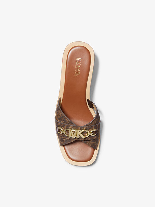 michael kors tiffanie empire signature logo sandal
