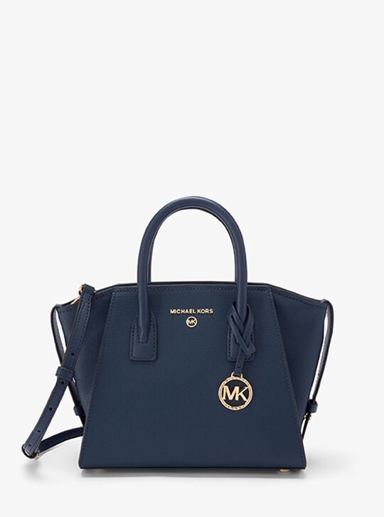 Anna 美品MICHAEL KORS Avril Large Color-Block Pebbled Leather Top-Zip Satchel | Michael