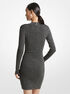 michael kors metallic ribbed stretch knit mock neck dress