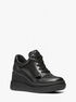 michael kors emmy leather and mesh wedge trainer
