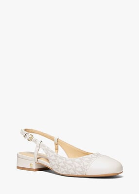 michael kors perla flex signature logo slingback flat