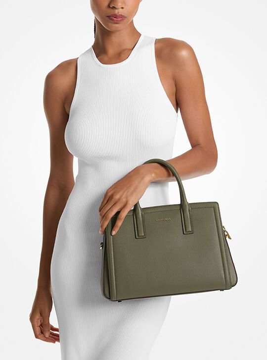Laila Medium Leather Satchel, IVY | Michael Kors KSA
