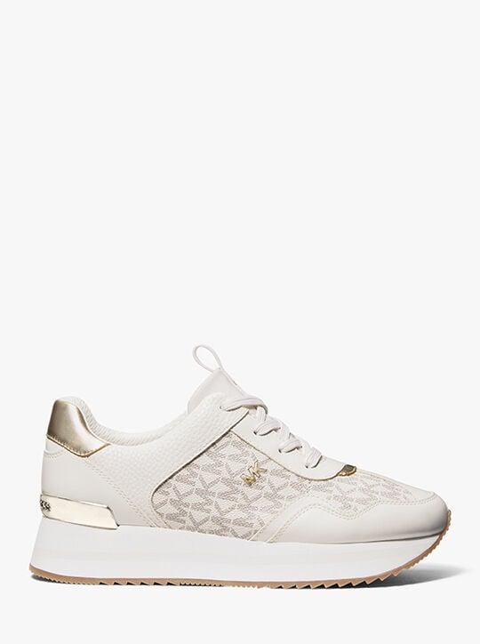 Raina Signature Logo Platform Trainer michael kors raina signature logo platform trainer