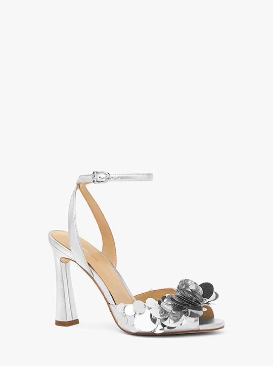 Loretta Sequin Embellished Metallic Sandal michael kors loretta sequin embellished metallic sandal
