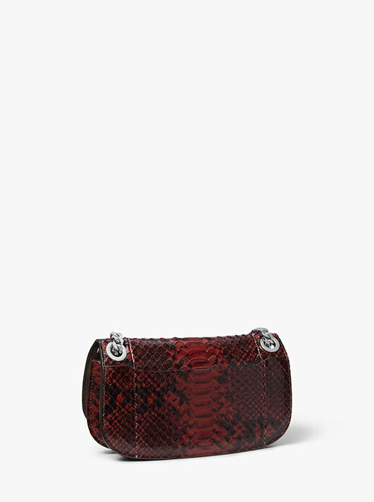 michael kors christie mini python embossed leather envelope bag