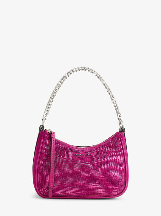 Jet Set Charm Small Embellished Leather Pochette michael kors jet set charm small embellished leather pochette