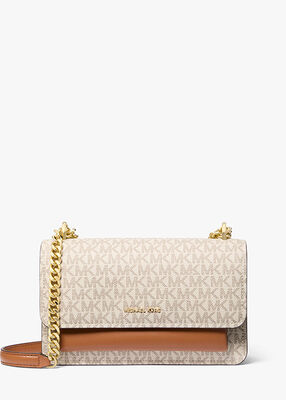 michael kors claire large signature logo shoulder bag