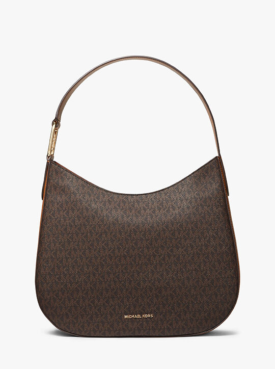 michael kors kensington large signature logo hobo shoulder bag