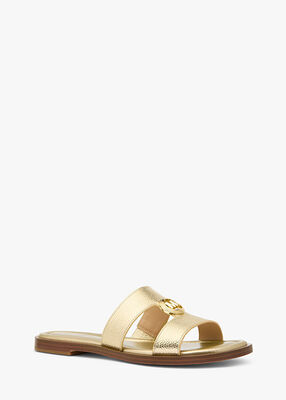 michael kors erin metallic leather sandal