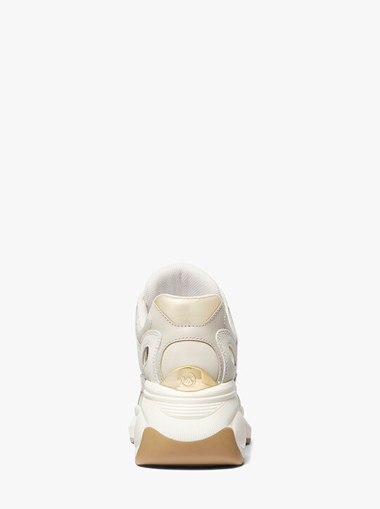 michael kors zuma leather and nylon trainer