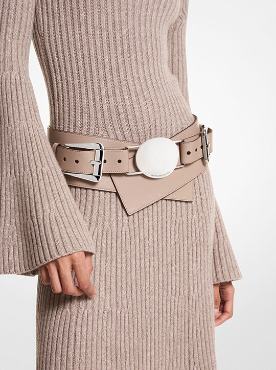 michael kors gloria leather belt
