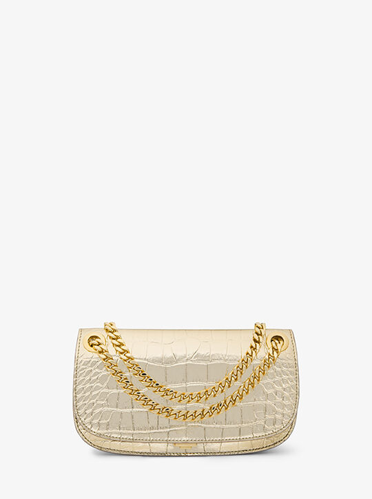 حقيبة كريستي ميني ميتاليك من الجلد المنقوش بنقشة التمساح michael kors حقيبة كريستي ميني ميتاليك من الجلد المنقوش بنقشة التمساح