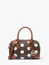 michael kors thompson extra small polka dot signature logo satchel