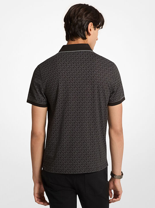 michael kors signature logo cotton jersey polo shirt