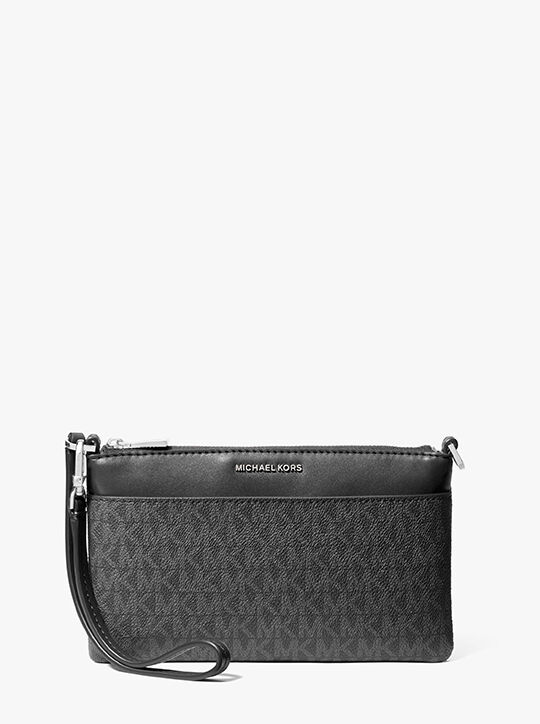 michael kors jet set medium signature logo convertible wristlet